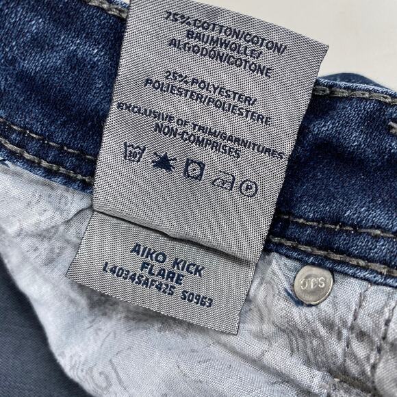 Silver Aiko Capri Jeans Kick Flare Denim Crop Dark Blue 5 Pocket Womens Sz 25 - Picture 9 of 11